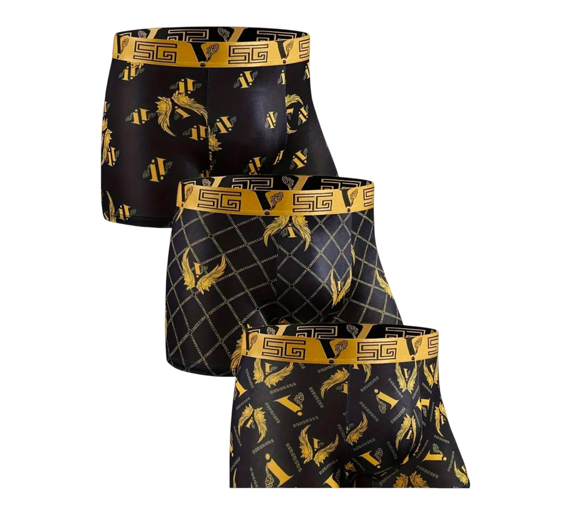 Stilvolle Serie 3er Herren Boxershorts-Schwarze goldene Geschenkbox ink. - Avantgardeast